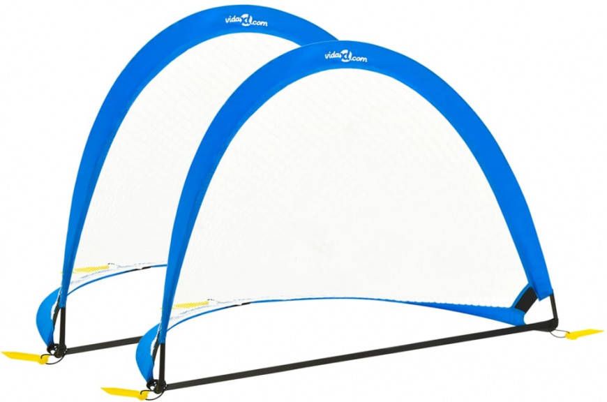 VIDAXL 2 st Kindervoetbaldoelen met opbergtas 183x117, 5x120, 5 cm