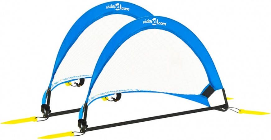 VIDAXL 2 st Kindervoetbaldoelen met opbergtas 75, 5x46x48 cm