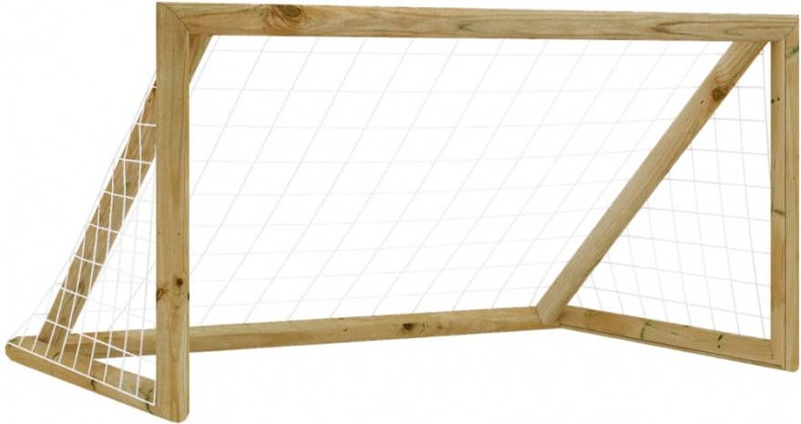 VIDAXL Voetbaldoel met net 160x100x80 cm geï, mpregneerd grenenhout