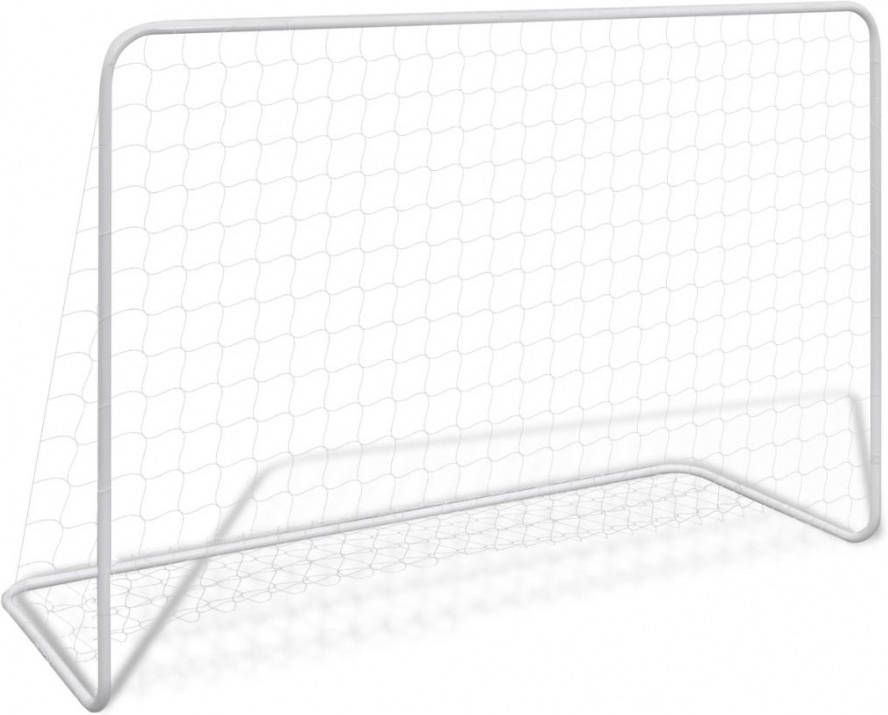 VIDAXL Voetbaldoel met net 182x61x122 cm staal wit