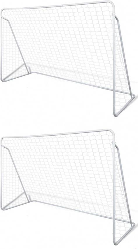 VIDAXL Voetbalgoals 2 st 240x90x150 cm staal