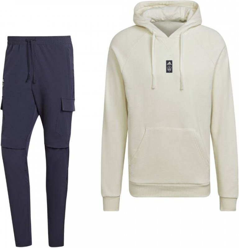 adidas LA Galaxy Travel Trainingspak 2022 2023 Beige Donkergrijs