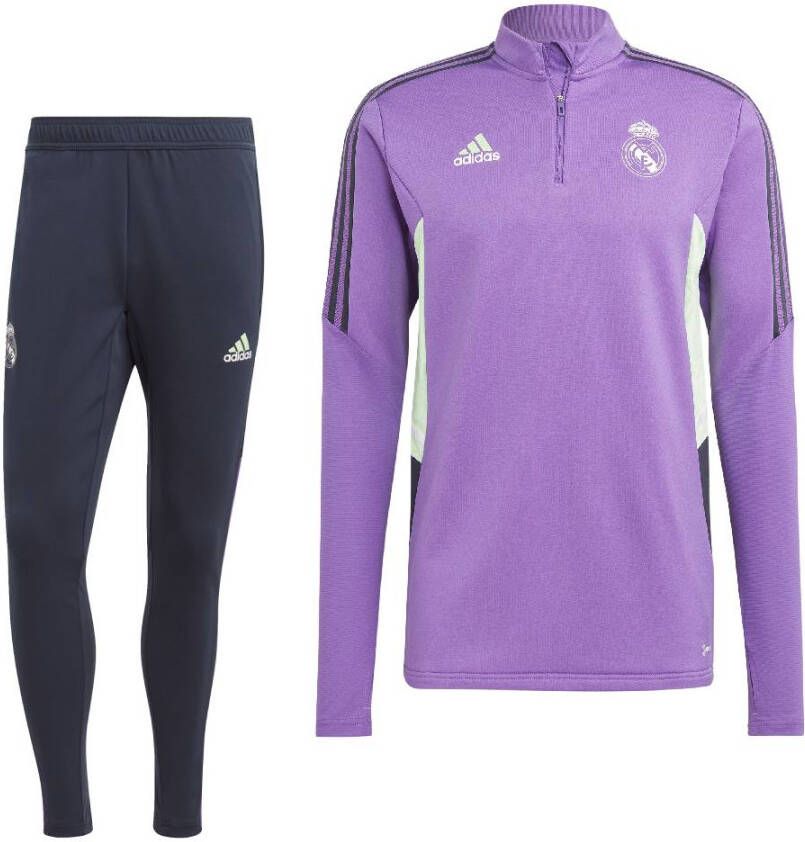 adidas Real Madrid Trainingspak 2022 2023 Paars Donkerblauw Wit
