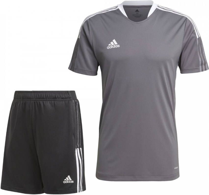 adidas Tiro 21 Trainingsset Grijs Zwart Wit