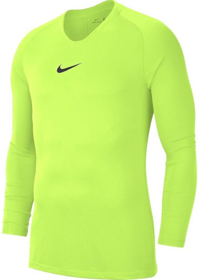 Nike Dri Fit Park Ondershirt Lange Mouwen Volt Groen Zwart