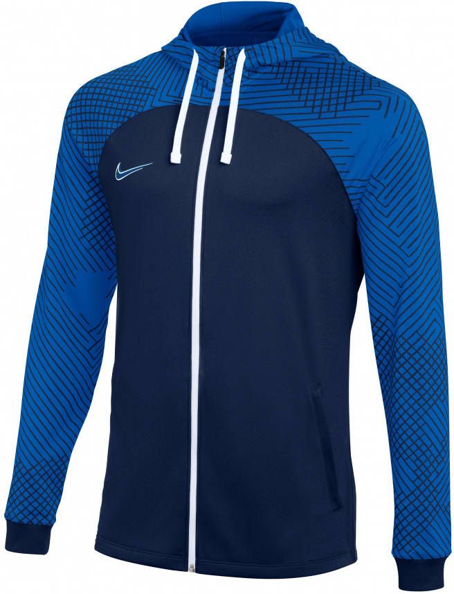 Nike Dri Fit Strike 22 Hooded Trainingsjack Blauw Wit