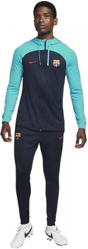 Nike FC Barcelona Strike Full Zip Hooded Trainingspak 2022 2023 Donkerblauw Turquoise