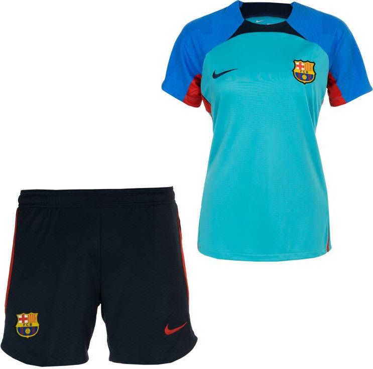 Nike FC Barcelona Strike Trainingsset 2022 2023 Dames Turquoise Blauw Donkerblauw