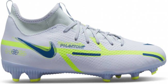 Nike Kids Nike Phantom GT2 Academy Dynamic Fit Gras/Kunstgras Voetbalschoenen(MG)Kids Grijs Donkerblauw