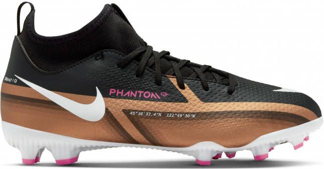 Nike Kids Nike Phantom GT2 Academy Dynamic Fit Gras/Kunstgras Voetbalschoenen(MG)Kids Zwart Brons Wit