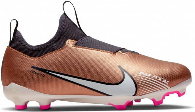 Nike Kids Nike Zoom Mercurial Vapor 15 Academy Gras/Kunstgras Voetbalschoenen(MG)Kids Brons Zwart Wit