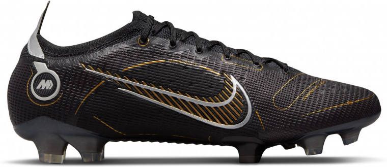 Nike Mercurial Vapor 14 Elite Gras Voetbalschoenen(FG)Zwart Donkergrijs Goud