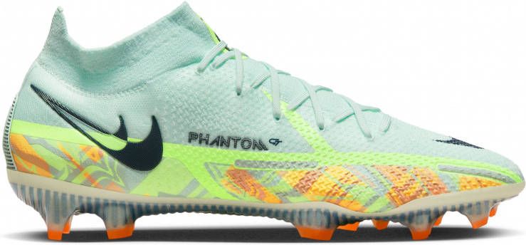 Nike Phantom GT2 Elite Dynamic Fit Gras Voetbalschoenen(FG)Groen Oranje Felgeel
