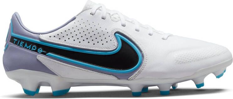 Nike Tiempo Legend 9 Pro Gras Voetbalschoenen(FG)Wit Zwart Blauw
