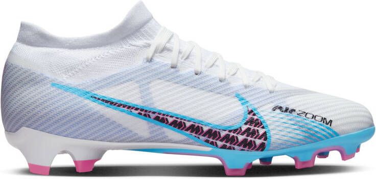 Nike Zoom Mercurial Vapor 15 Pro Gras Voetbalschoenen(FG)Wit Felblauw Felroze