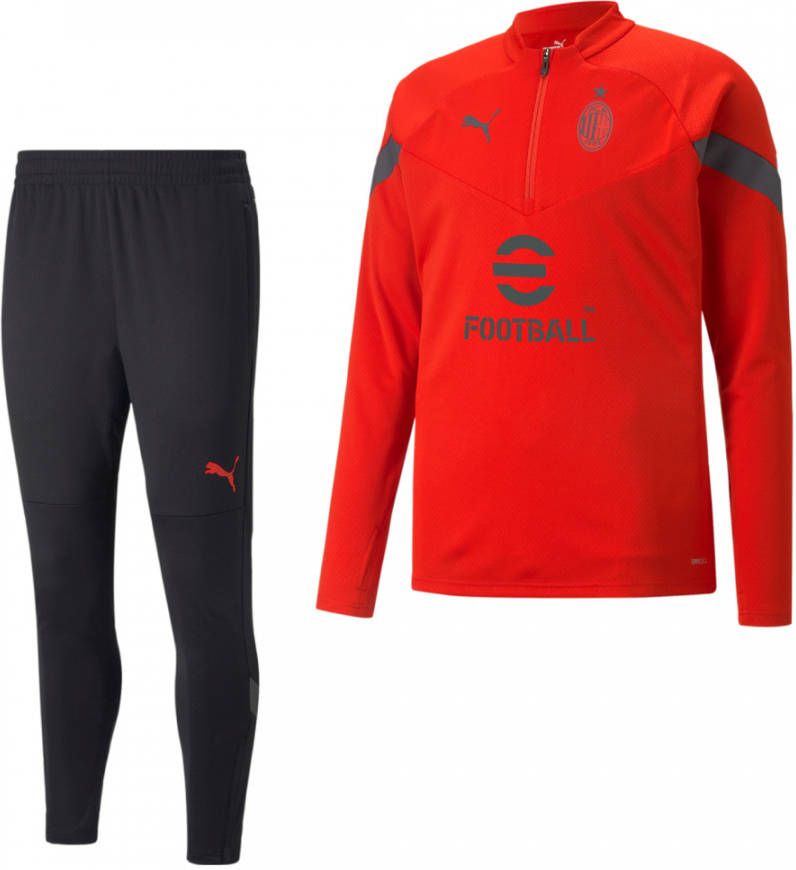 PUMA AC Milan 1/4 Zip Trainingspak 2022 2023 Rood Zwart