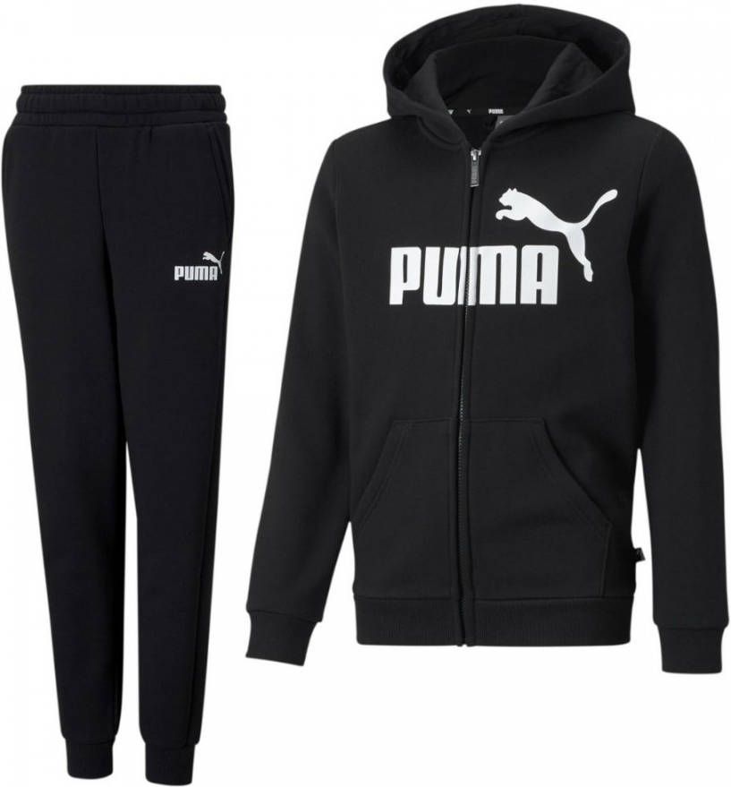 PUMA Essential Big Logo Full Zip Trainingspak Kids Zwart