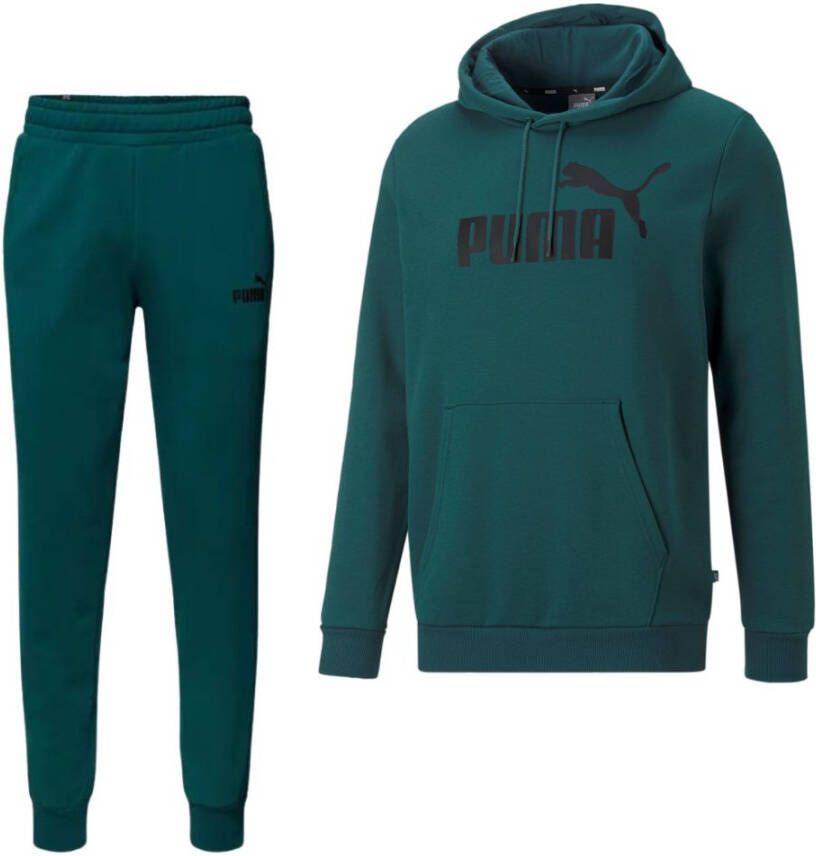 PUMA Essentials Big Logo Fleece Hoodie Trainingspak Donkergroen