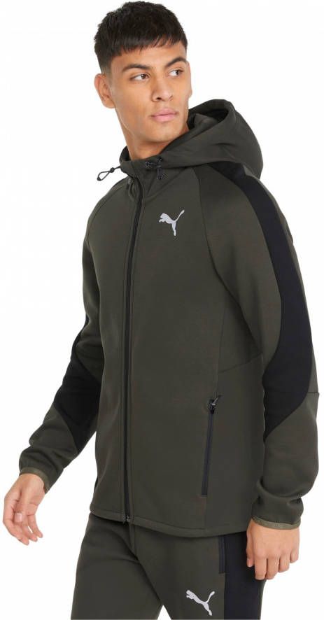 PUMA Evostripe Full Zip Hoodie Donkergroen Zwart
