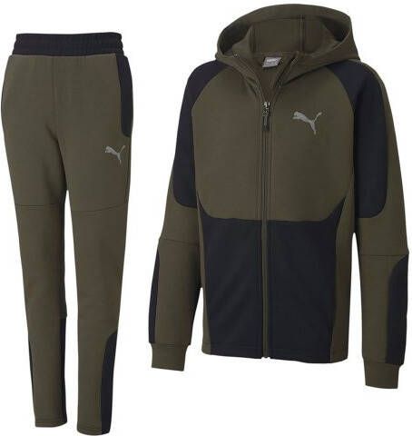 PUMA evoSTRIPE Full Zip Trainingspak Donkergroen