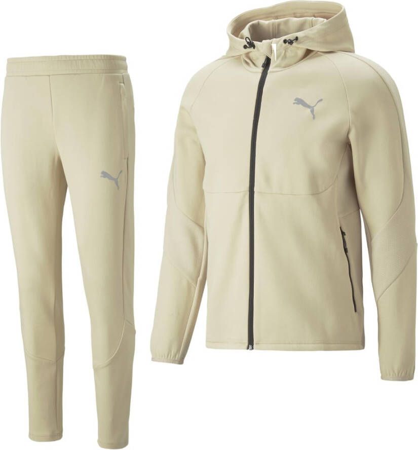 PUMA Evostripe Trainingspak Beige Zwart Zilver