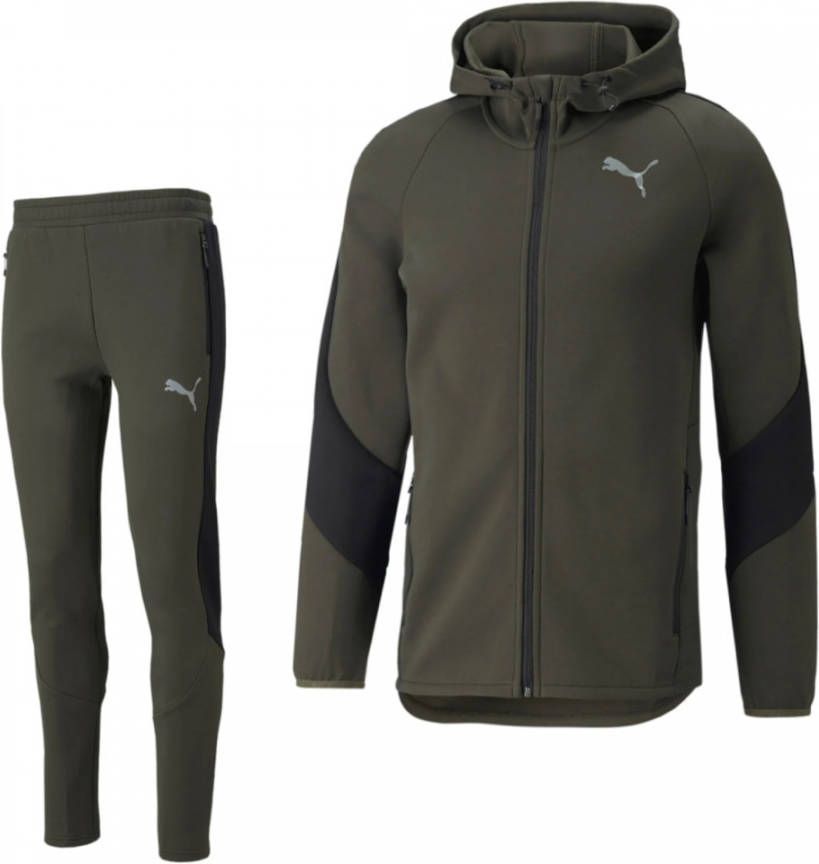 PUMA Evostripe Trainingspak Donkergroen Zwart Wit