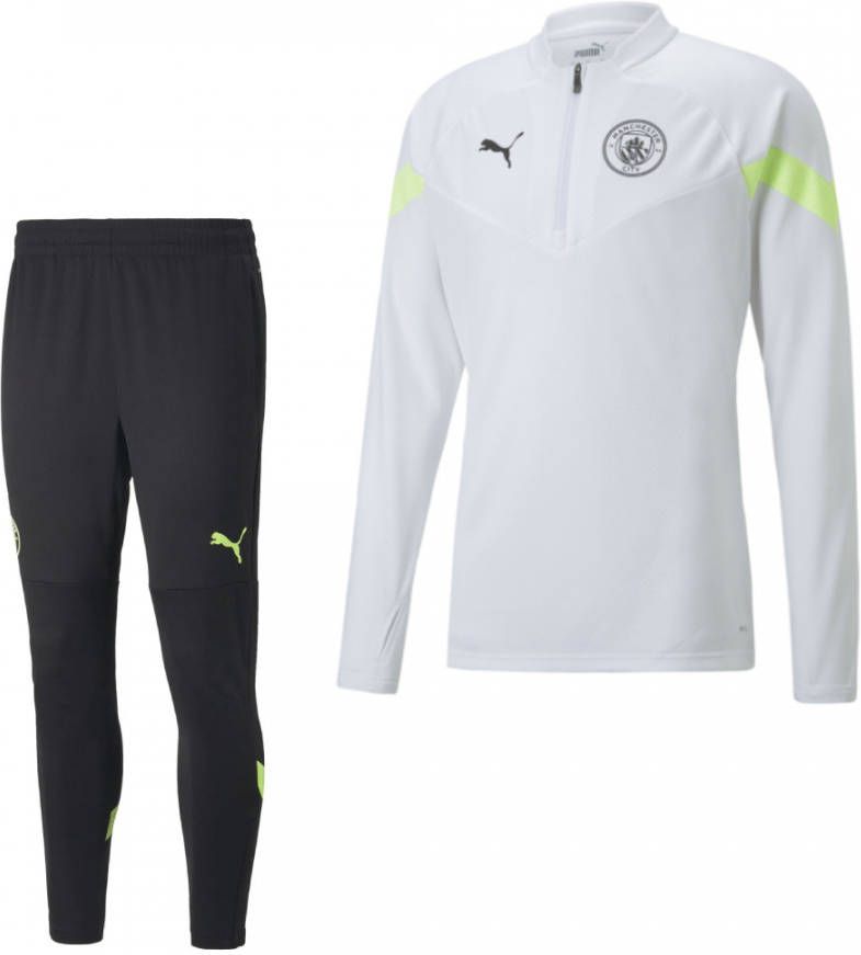 PUMA Manchester City 1/4 Zip Trainingspak 2022 2023 Wit Zwart
