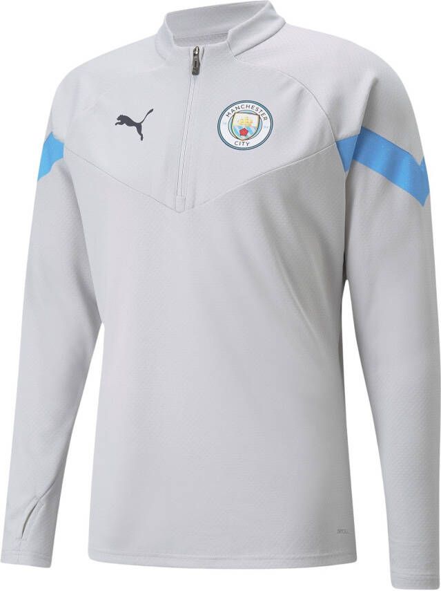 PUMA Manchester City Trainingstrui 1/4 Zip 2022 2023 Grijs Lichtblauw