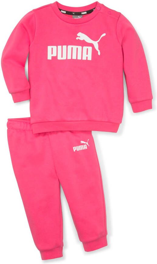 PUMA Minicats Essentials Crew Joggingpak Baby/Peuters Roze Wit