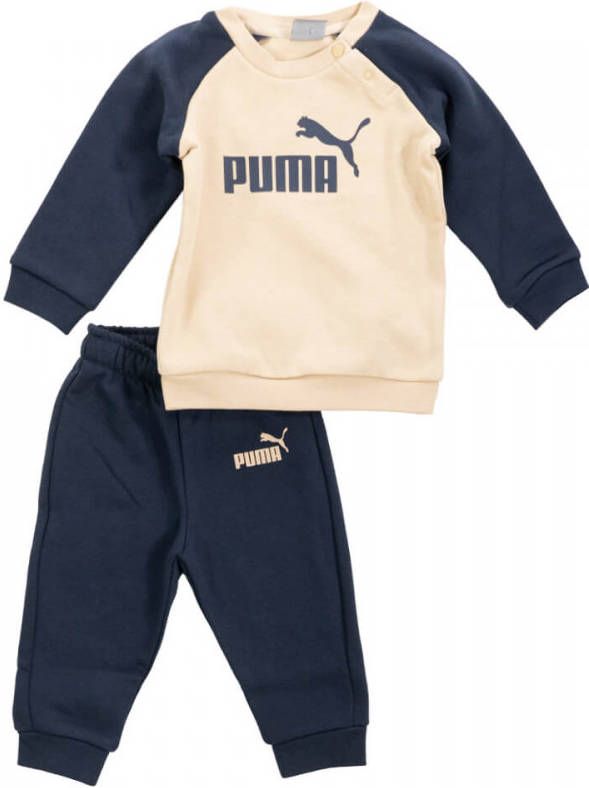 PUMA Minicats Essentials Trainingspak Baby/Peuters Beige Donkerblauw