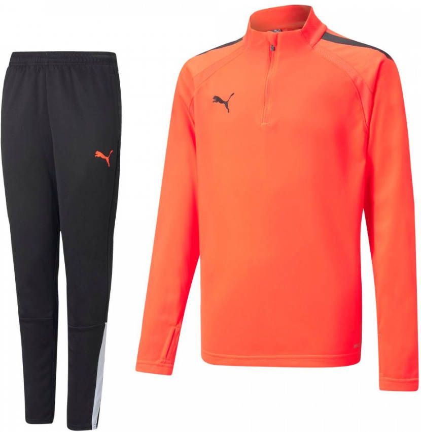 PUMA teamLIGA WC 1/4 Zip Trainingspak Kids Oranje Zwart