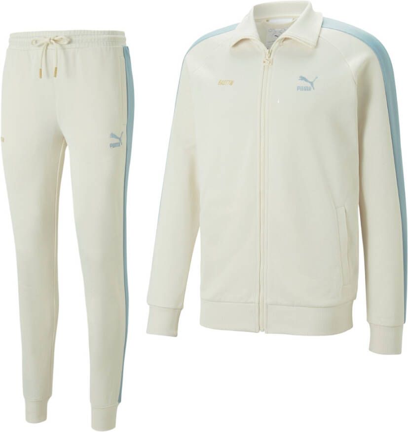 PUMA x Memphis Depay Full Zip Trainingspak Beige Lichtblauw