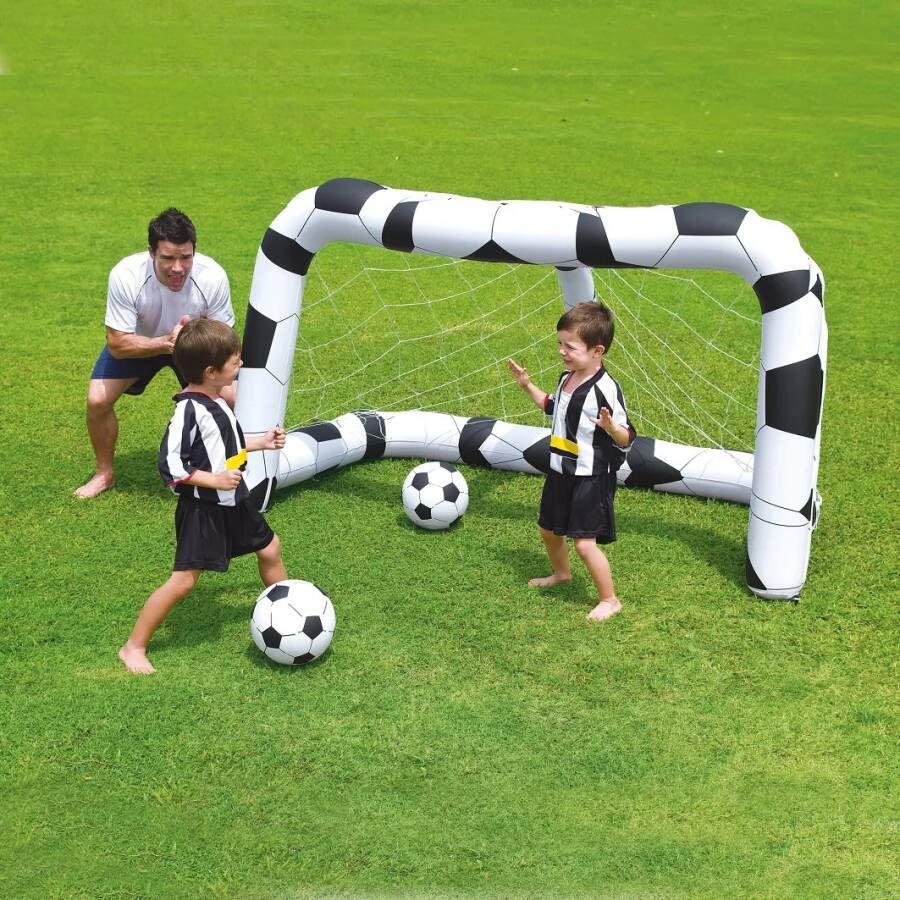 Bestway Opblaasbaar Voetbaldoel 213 X 122 X 137 Cm Zwart/wit
