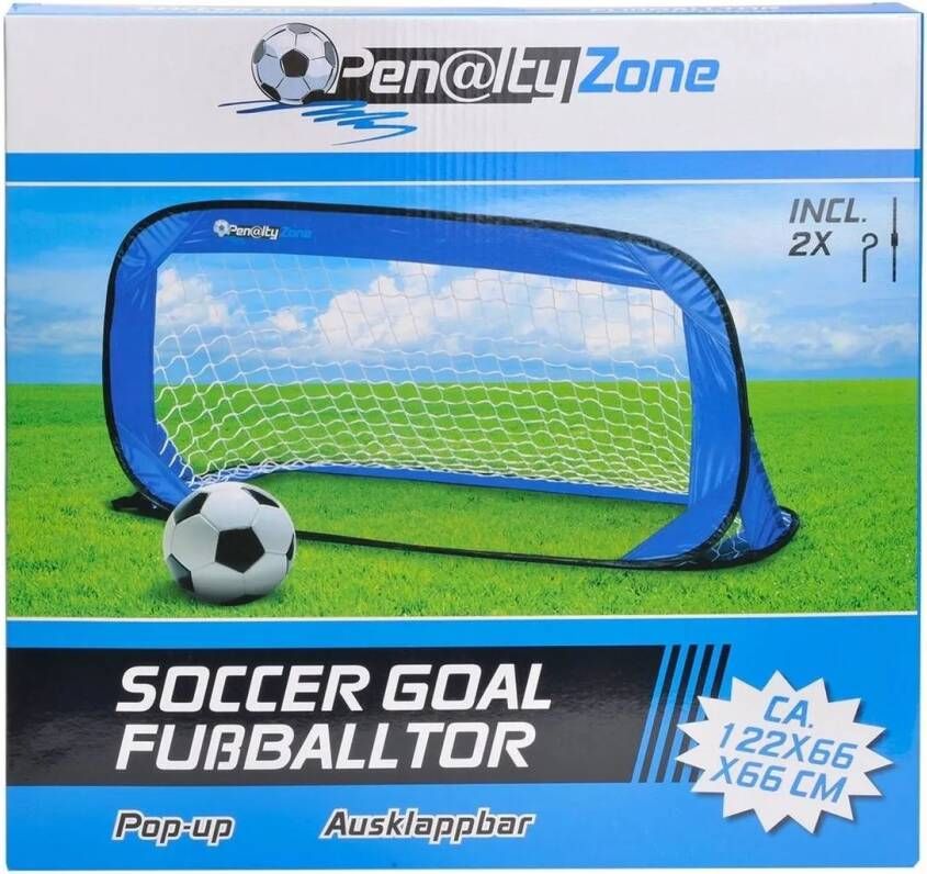 Penalty Zone Voetbalgoal Pop up Blauw 122 X 66 X 66 Cm