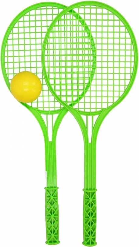 Playfun Softtennisset Inclusief 2 Tennisrackets en 1 Softbal Geel