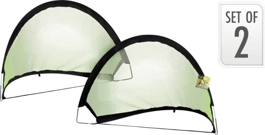 Merkloos Set Van 2x Stuks Voetbaldoelen/voetbalgoals Uitklapbaar 80 X 60 X 60 Cm Voetbaldoel