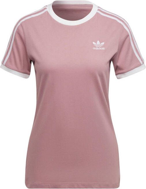Adidas 3Stripes Shortsleeve Tee Dames T Shirts Purple Katoen Jersey online kopen