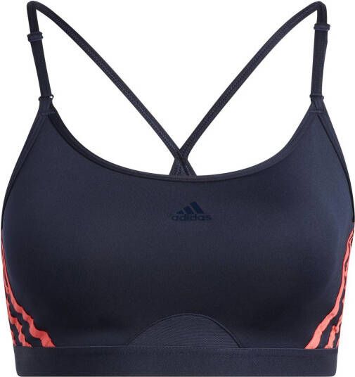 Adidas Performance level 3 sportbh donkerblauw/koraal