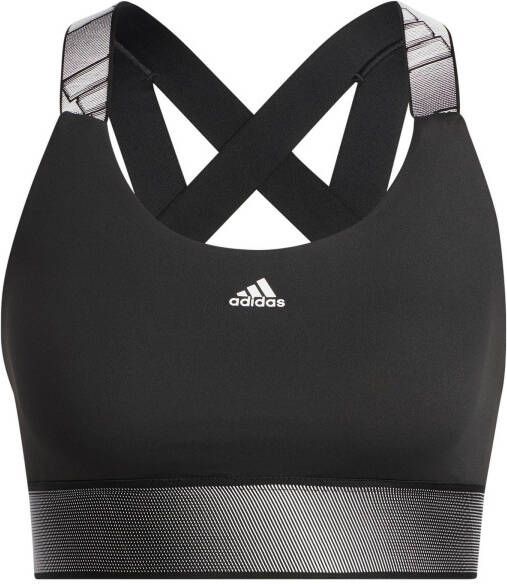 Adidas Performance sport BH level 3 zwart/wit
