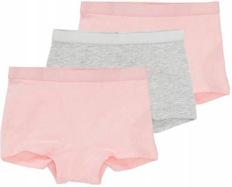 HEMA short set van 3 roze/grijs
