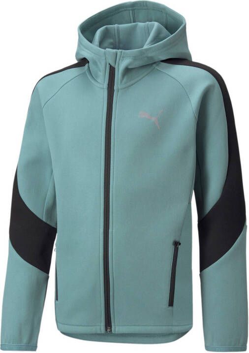 PUMA Evostripe Full Zip Hoodie Kids Blauw Zwart