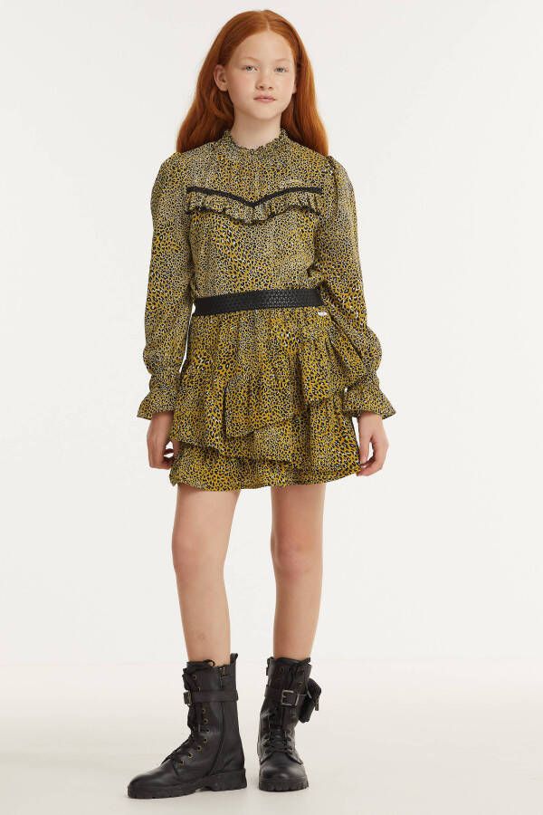 Retour Denim rok Tissa met panterprint toffee bruin/zwart
