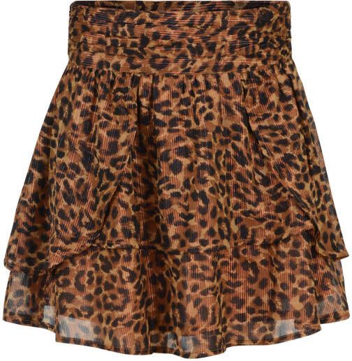 Shoeby Jill & Mitch rok Helena met panterprint bruin