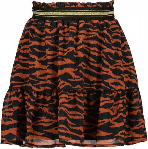 Vingino rok Qamantha met dierenprint bruin/zwart