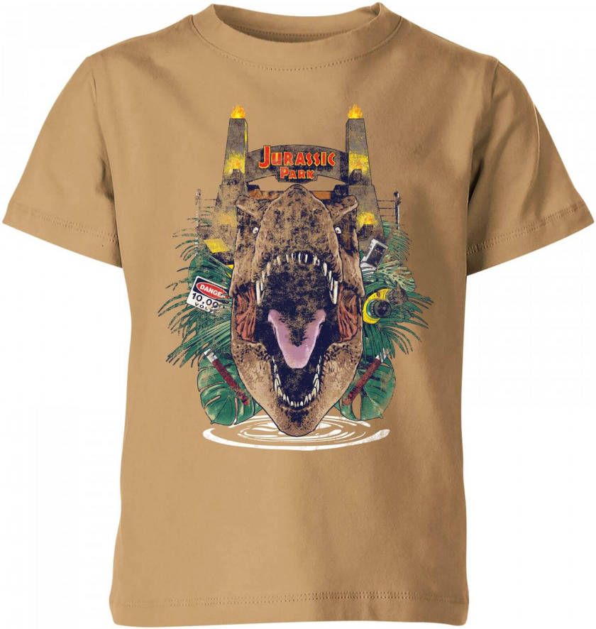 Jurassic Park T Rex Break Out Kids' T Shirt Tan 146/152(11 12 jaar )