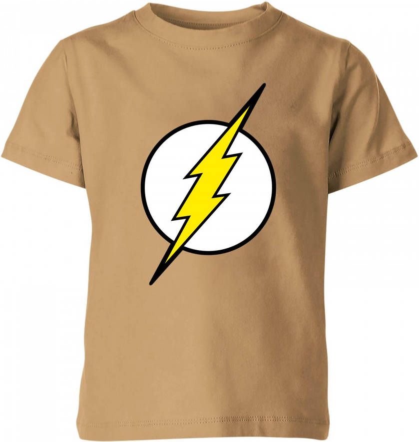 Justice League Flash Logo Kids' T Shirt Tan 146/152(11 12 jaar) Tan