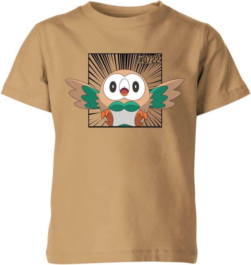 Original Hero Pokemon Rowlet Kids' T Shirt Tan 146/152(11 12 jaar )